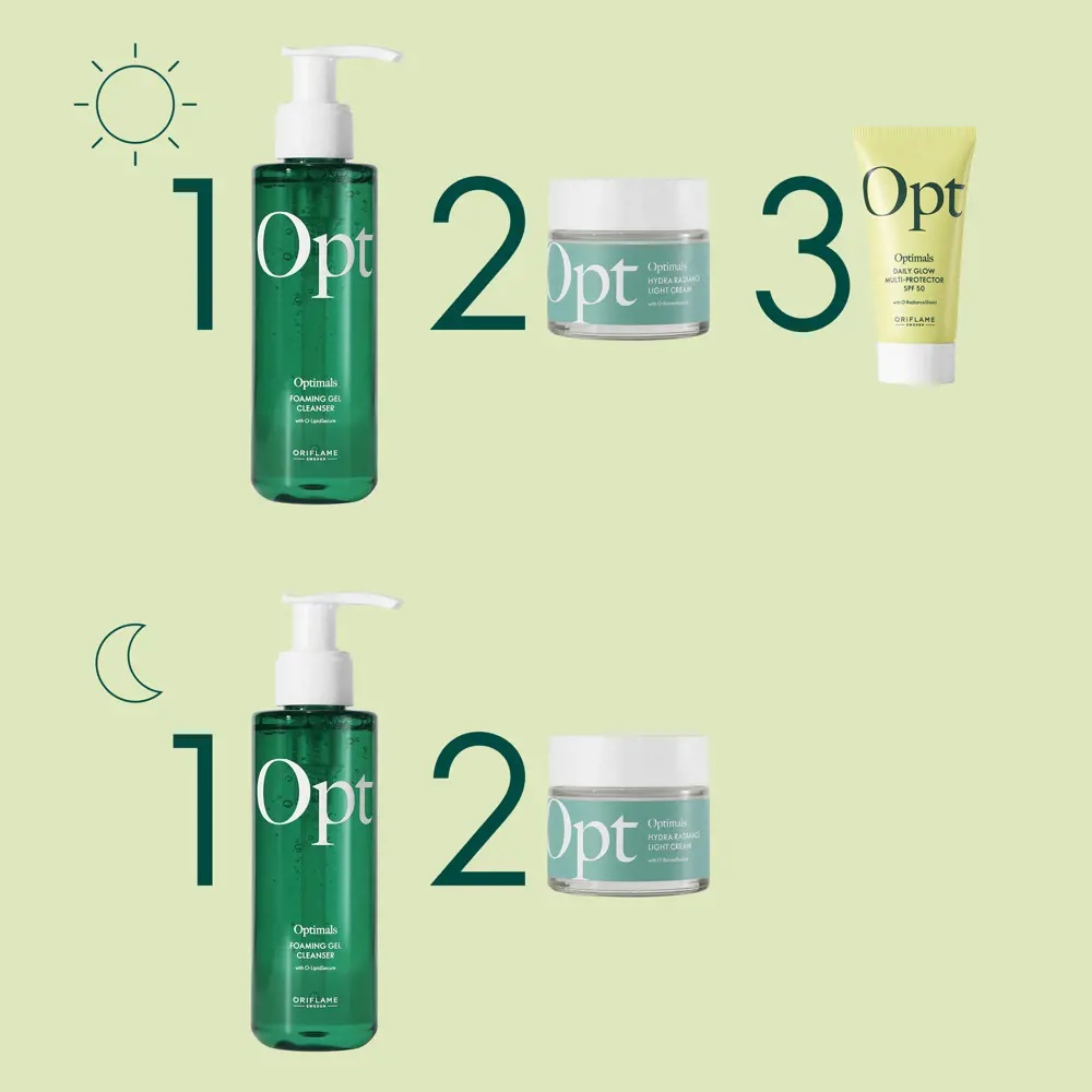 ژل شوینده فوم‌شونده اپتیمالز مناسب پوست چرب و مختلط Optimals Foaming Gel Cleanser